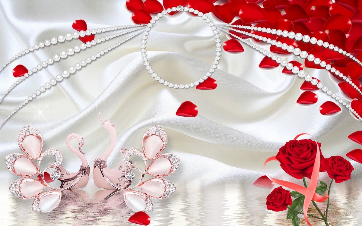 Жемчужные кольца в розах